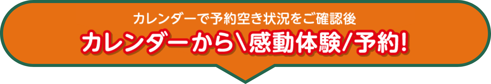 カレンダーから感動体験を予約